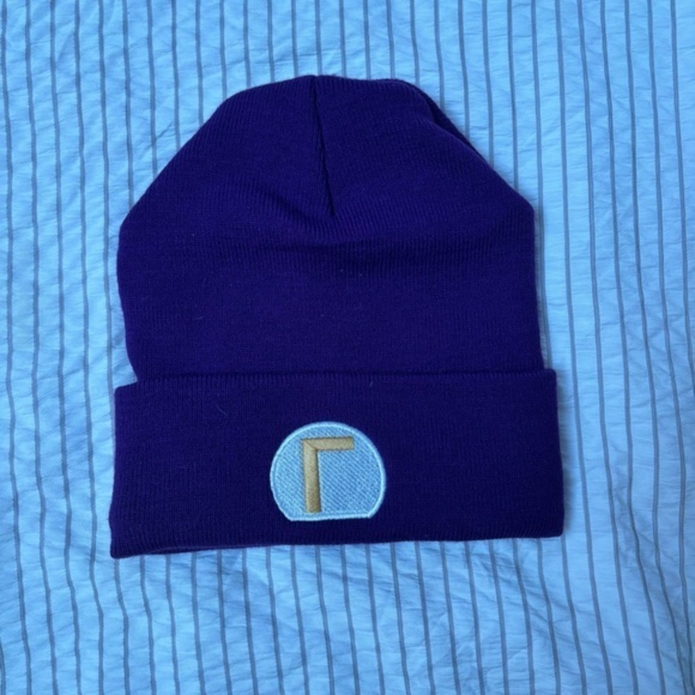 Mario and Luigi Purple Knit Beanie
